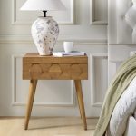 Julian Seadrift Mid-Century Modern Charging Side Table with Shelf