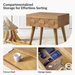 Julian Seadrift Mid-Century Modern Charging Side Table with Shelf