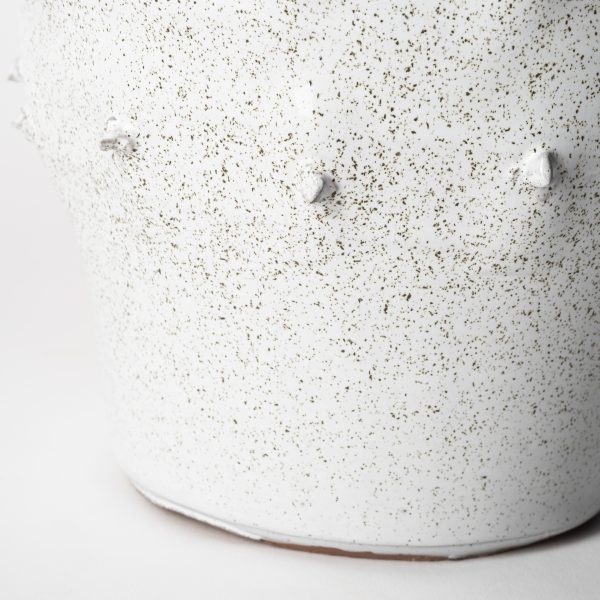 Julian Small Glossy White Ceramic Spoked Vase 9