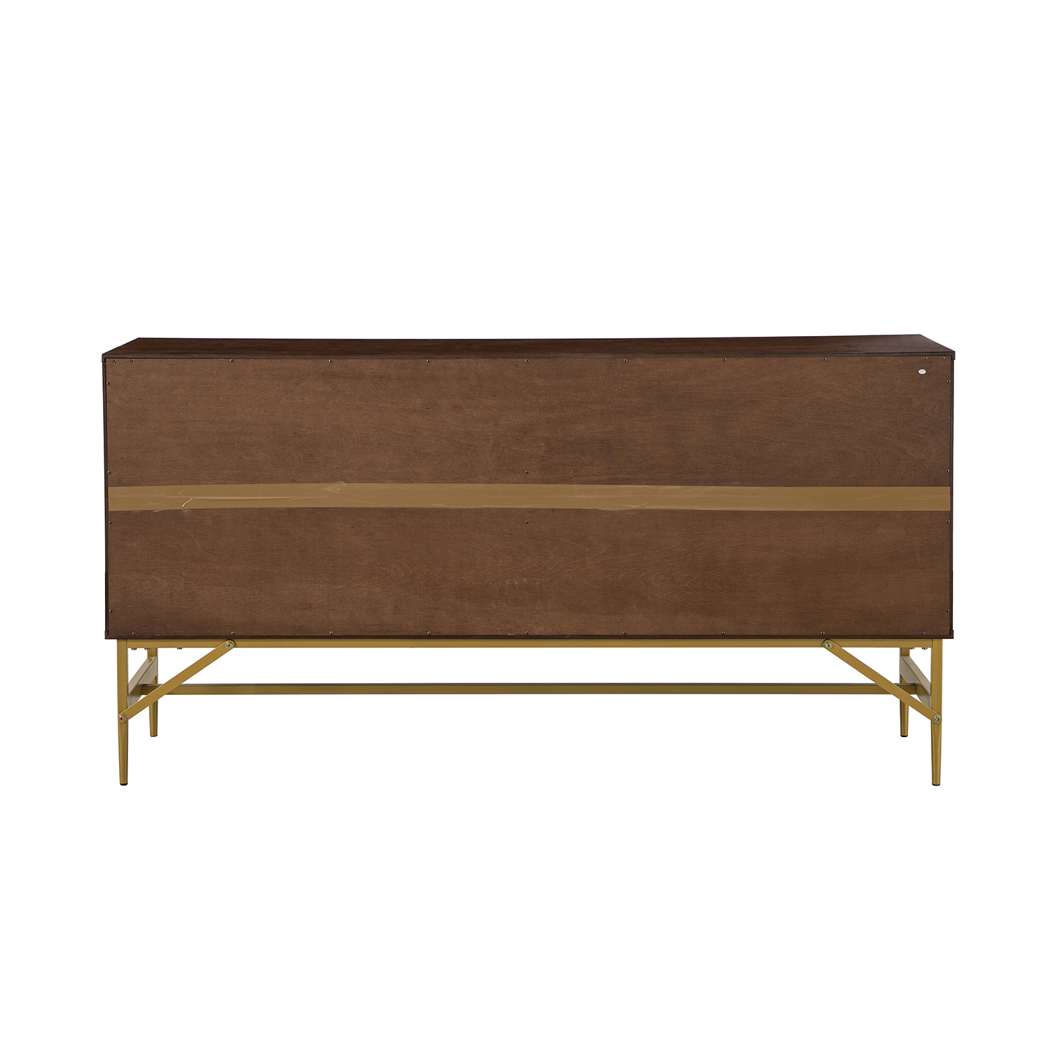 Julian Walnut Geometric 4-Door Mid-Century Modern Sideboard 3 Julian Walnut Geometric 4-Door Mid-Century Modern Sideboard - Image 3