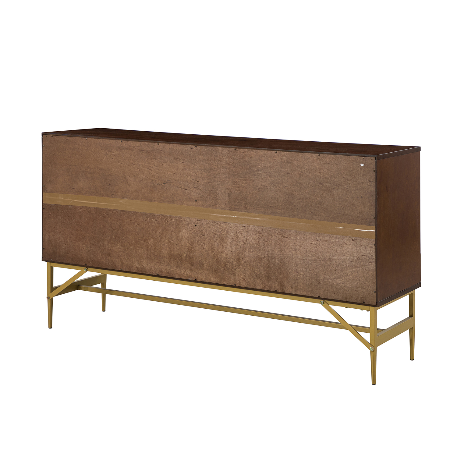 Julian Walnut Geometric 4-Door Mid-Century Modern Sideboard 4 Julian Walnut Geometric 4-Door Mid-Century Modern Sideboard - Image 4