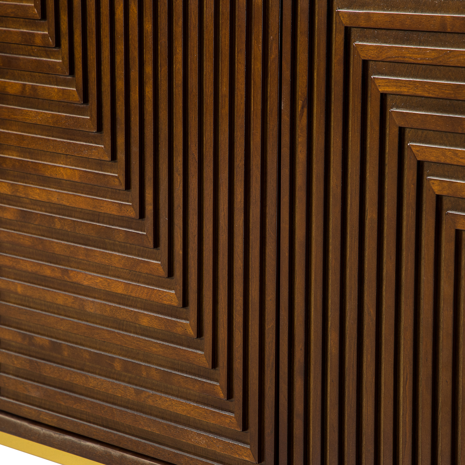 Julian Walnut Geometric 4-Door Mid-Century Modern Sideboard 5 Julian Walnut Geometric 4-Door Mid-Century Modern Sideboard - Image 5