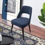 Blue Fabric Mid Century Modern Dining Chairs (Set of 2) 9 Blue Fabric Mid Century Modern Dining Chairs (Set of 2)