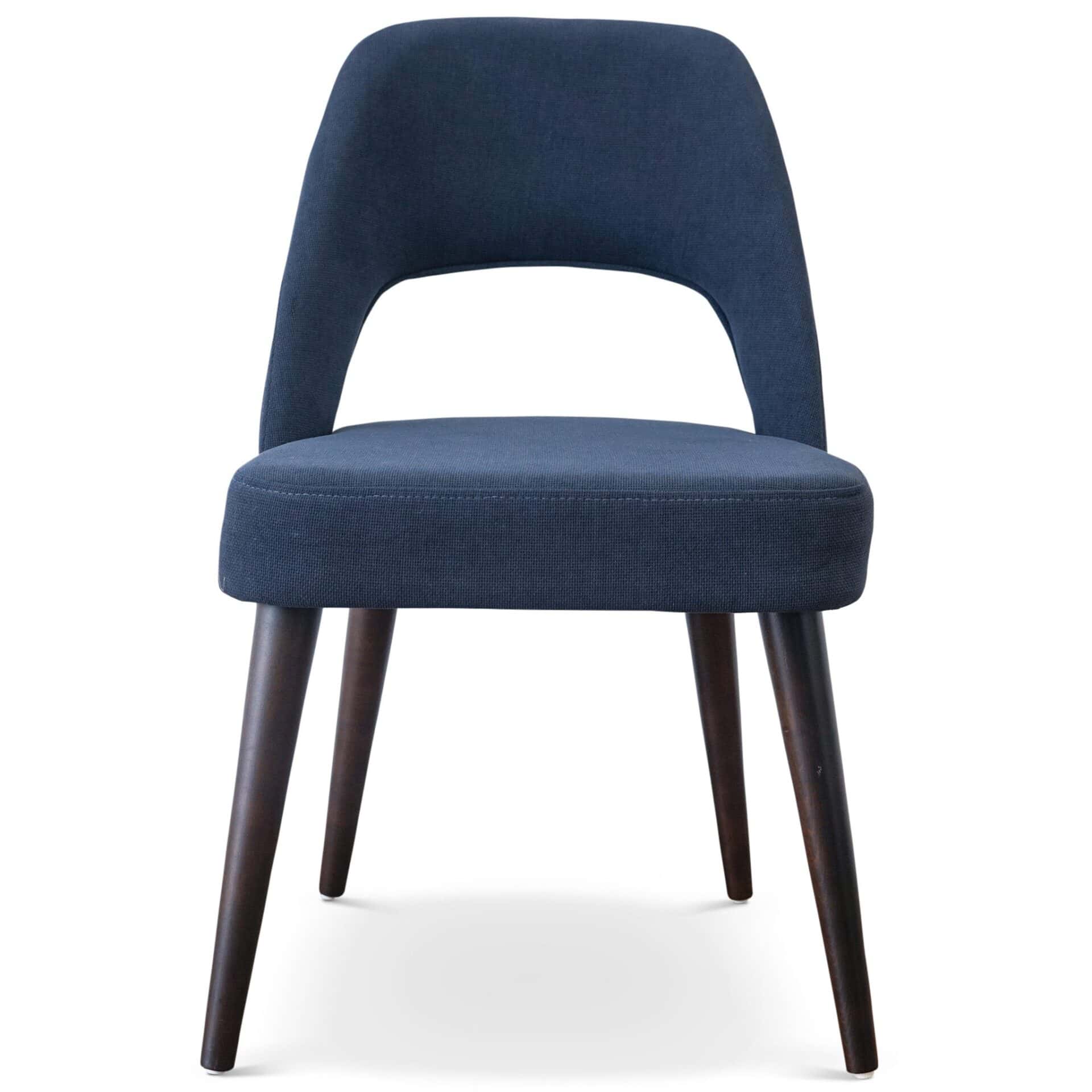 Blue Fabric Mid Century Modern Dining Chairs (Set of 2) 1 Blue Fabric Mid Century Modern Dining Chairs (Set of 2)