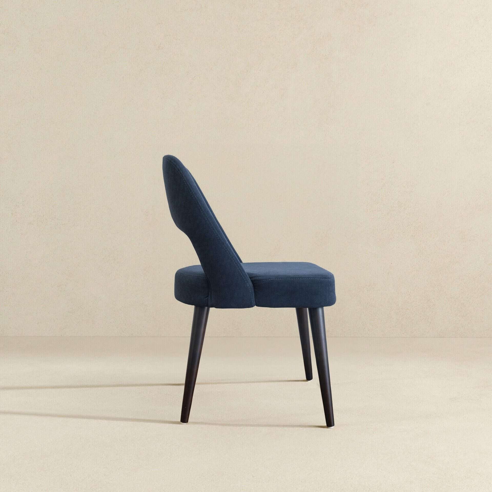 Blue Fabric Mid Century Modern Dining Chairs (Set of 2) 6 Blue Fabric Mid Century Modern Dining Chairs (Set of 2) - Image 6