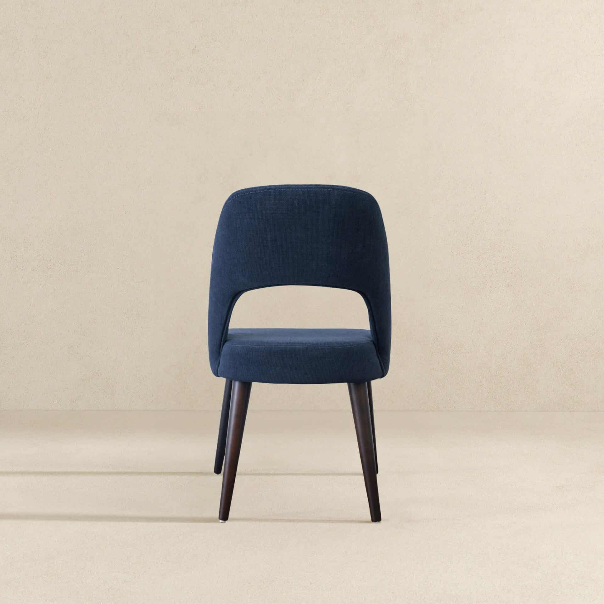 Blue Fabric Mid Century Modern Dining Chairs (Set of 2) 5 Blue Fabric Mid Century Modern Dining Chairs (Set of 2) - Image 5