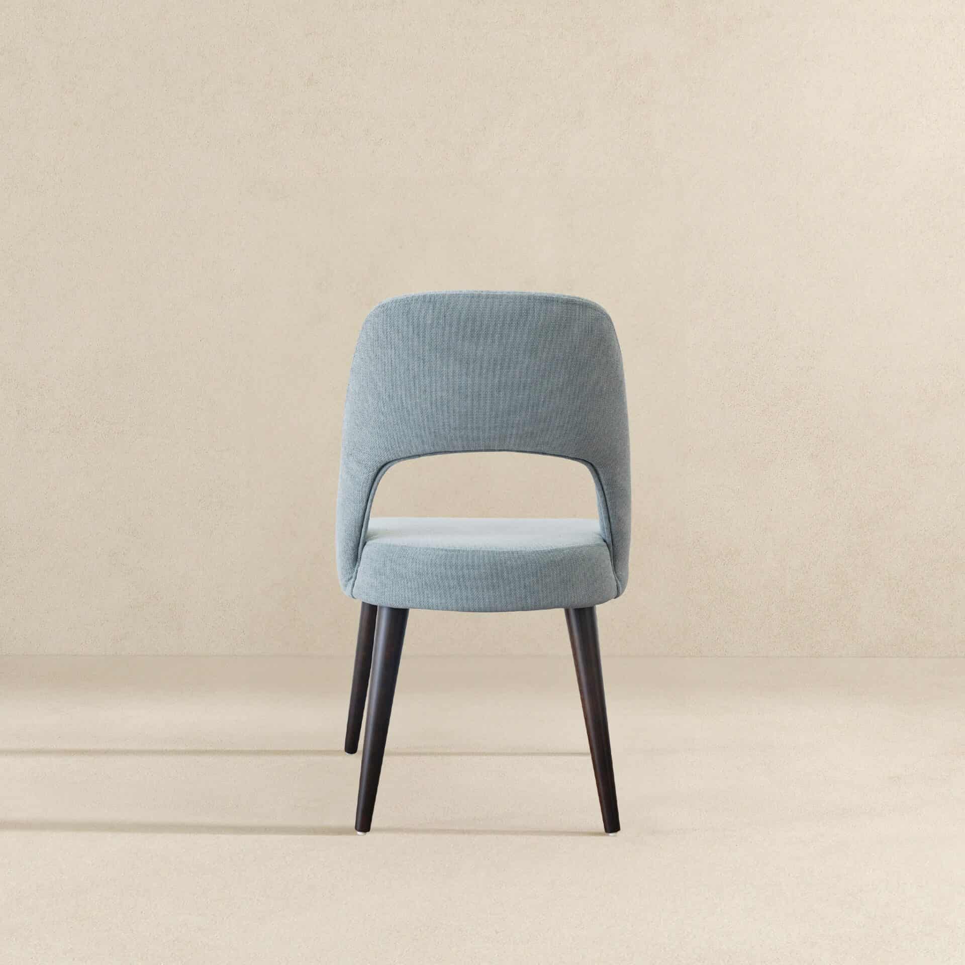 Grey Fabric Mid Century Modern Upholstered Dining Chairs (Set of 2) 3 Grey Fabric Mid Century Modern Upholstered Dining Chairs (Set of 2) - Image 3