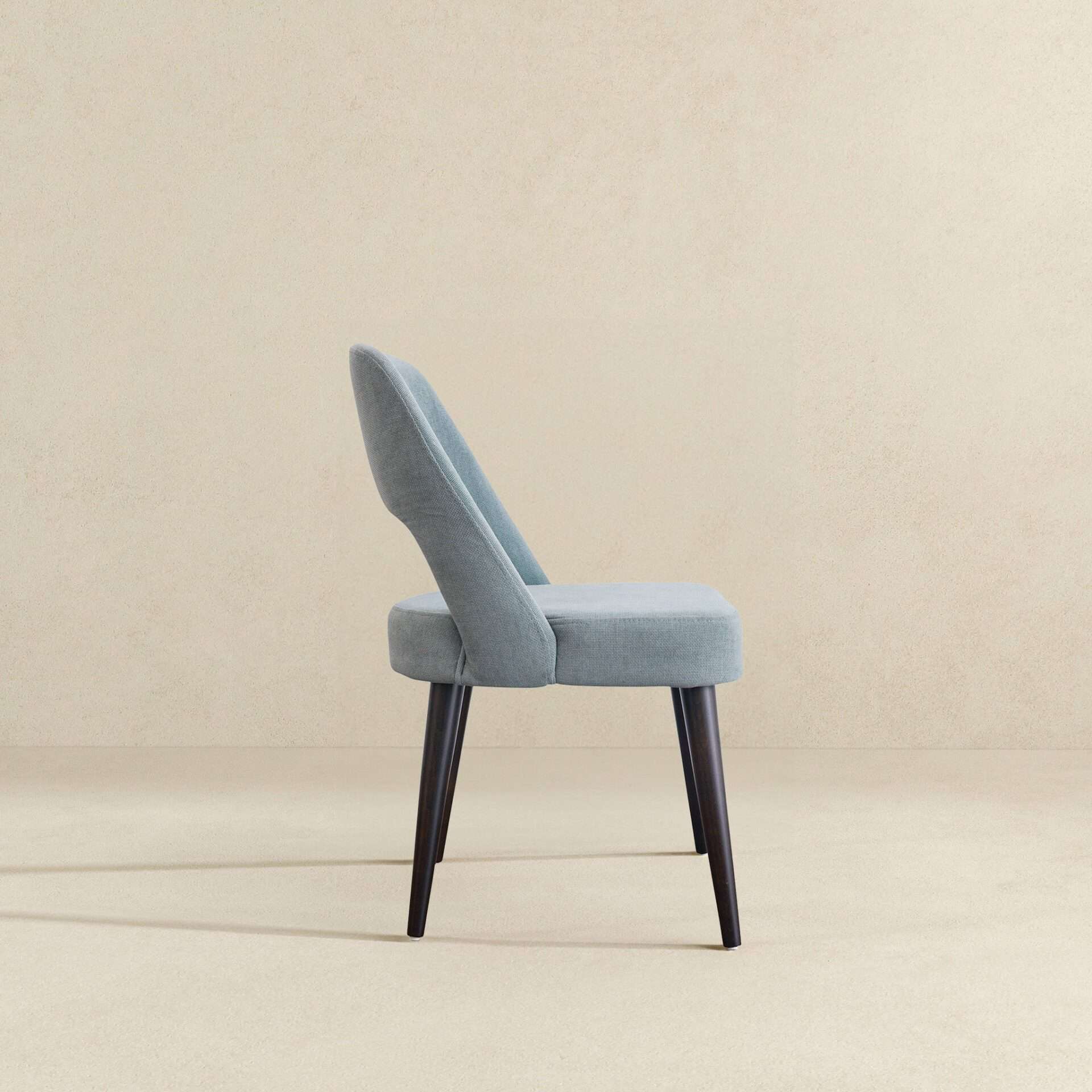 Grey Fabric Mid Century Modern Upholstered Dining Chairs (Set of 2) 5 Grey Fabric Mid Century Modern Upholstered Dining Chairs (Set of 2) - Image 5