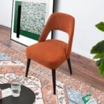 Orange Fabric Mid Century Modern Dining Chairs (Set of 2) 10 Orange Fabric Mid Century Modern Dining Chairs (Set of 2)