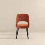 Orange Fabric Mid Century Modern Dining Chairs (Set of 2) 13 Orange Fabric Mid Century Modern Dining Chairs (Set of 2)