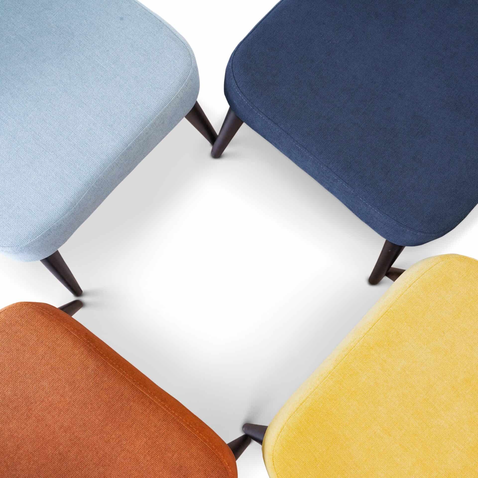 Yellow Fabric Mid Century Modern Dining Chairs (Set of 2) 5 Yellow Fabric Mid Century Modern Dining Chairs (Set of 2) - Image 5