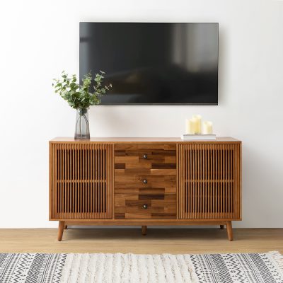 Julius Acorn Mid-Century Modern 3-Drawer 58-Inch Sideboard