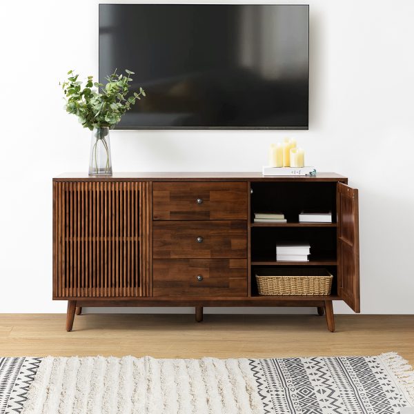 Julius Walnut Solid Wood Mid Century Modern Sideboard 2