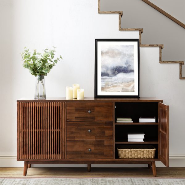 Julius Walnut Solid Wood Mid Century Modern Sideboard 3