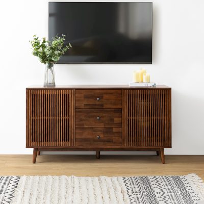 Julius Walnut Solid Wood Mid-Century Modern Sideboard