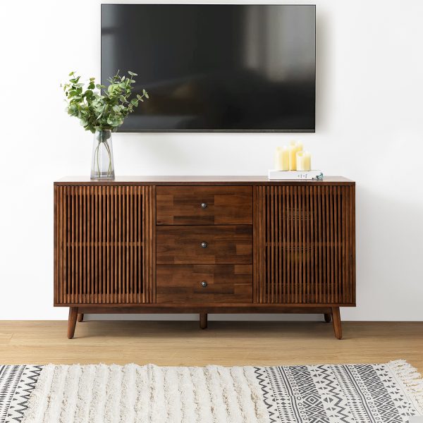 Julius Walnut Solid Wood Mid Century Modern Sideboard