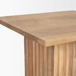 June Light Brown Wood w/ Fluting Square Side Table