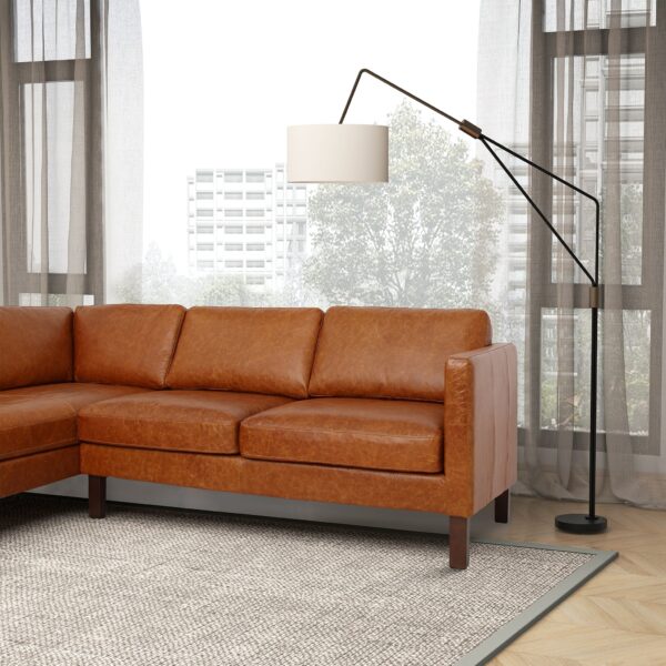 JunoSectionalLeftWaxyCognacLeatherSofa 1