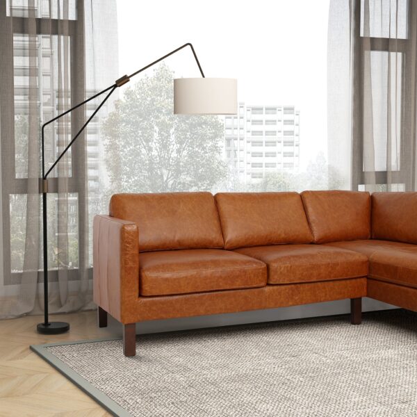 JunoSectionalRightWaxyCognacLeatherSofa 1
