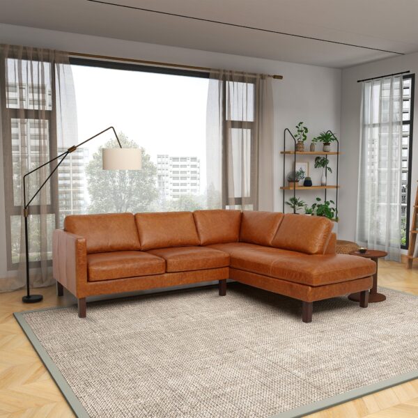 JunoSectionalRightWaxyCognacLeatherSofa 3
