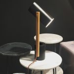 KAII Black Marble Hammered Edge Medium End Table