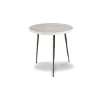 KAII Grey Marble Hammered Edge Medium End Table
