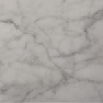 KAII Low White Marble Hammered Edge End Table Black Legs
