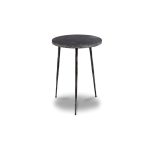 KAII Tall Black Marble Hammered Edge End Table