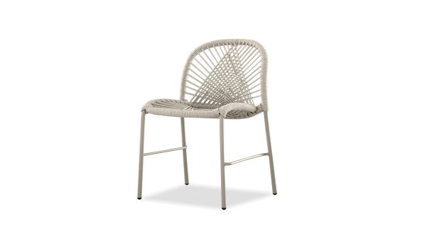 KAMARI Taupe Stackable Indoor Outdoor Dining Chairs 7