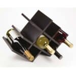 Modern Dark Brown Wood Wine Rack Holds 8 Bottles