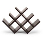 Modern Dark Brown Wood Wine Rack Holds 8 Bottles