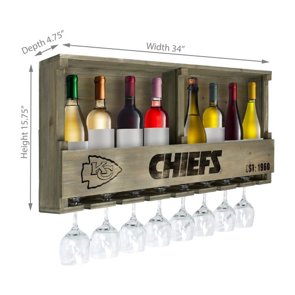 KC Chiefs Reclaimed Wood Bar Shelf 2