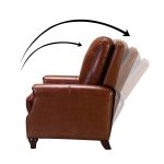 Amil Brown Genuine Leather Mid-Century Modern Nailhead Trim Recliner 8 Amil Brown Genuine Leather Mid-Century Modern Nailhead Trim Recliner