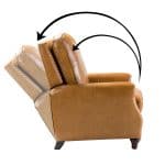 Amil Camel Genuine Leather Mid-Century Modern Nailhead Trim Recliner 8 Amil Camel Genuine Leather Mid-Century Modern Nailhead Trim Recliner