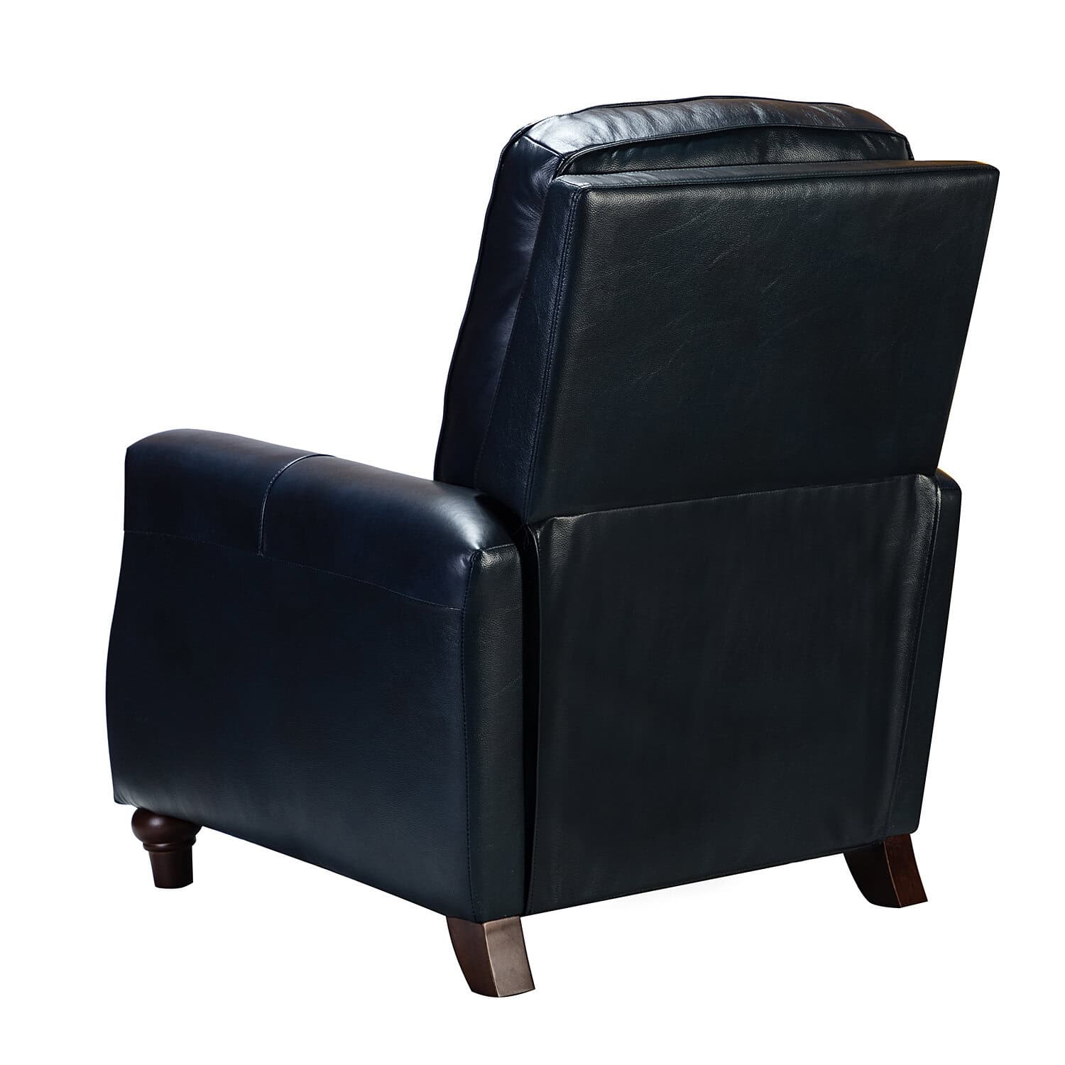 Amil Navy Genuine Leather Mid-Century Modern Nailhead Trim Recliner 4 Amil Navy Genuine Leather Mid-Century Modern Nailhead Trim Recliner - Image 4