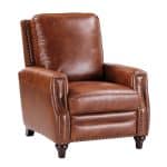 Amil Saddle Leather Mid-Century Modern Nailhead Trim Recliner 5 Amil Saddle Leather Mid-Century Modern Nailhead Trim Recliner