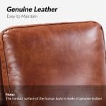 Amil Saddle Leather Mid-Century Modern Nailhead Trim Recliner 8 Amil Saddle Leather Mid-Century Modern Nailhead Trim Recliner