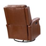 Louise Genuine Leather Nailhead Trim Swivel Rocker Recliner