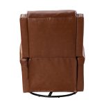 Louise Genuine Leather Nailhead Trim Swivel Rocker Recliner