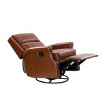 Louise Genuine Leather Nailhead Trim Swivel Rocker Recliner