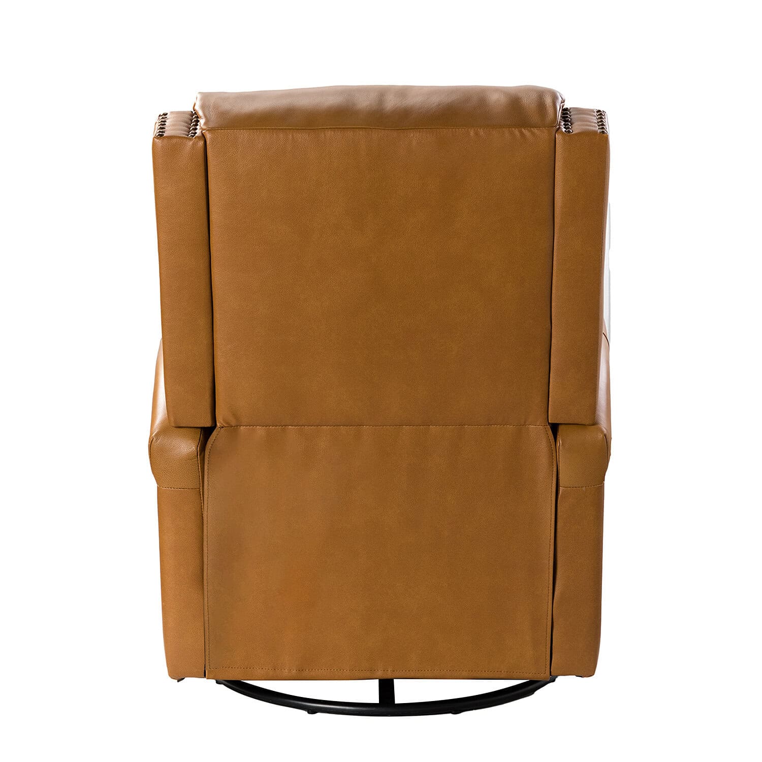 Louise Camel Leather Nailhead Swivel Rocker Recliner 4 Louise Camel Leather Nailhead Swivel Rocker Recliner - Image 4