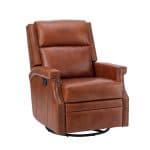 Louise Saddle Genuine Leather Swivel Rocker Recliner Nailhead Trim 7 Louise Saddle Genuine Leather Swivel Rocker Recliner Nailhead Trim