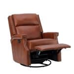 Louise Saddle Genuine Leather Swivel Rocker Recliner Nailhead Trim 8 Louise Saddle Genuine Leather Swivel Rocker Recliner Nailhead Trim