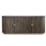 KOII Silver Grey Travertine Ebony Ash 4-Door Sideboard