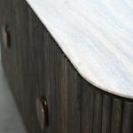 KOII Silver Grey Travertine Ebony Ash 4-Door Sideboard