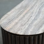 KOII Silver Grey Travertine Ebony Ash 4-Door Sideboard