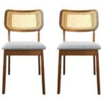 Dark Grey Linen Dining Chair Set Elegant Scandinavian Design (Set of 2) 7 Dark Grey Linen Dining Chair Set Elegant Scandinavian Design (Set of 2)