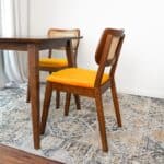 Orange Velvet Danish-Style Dining Chairs Elegant and Comfortable (Set of 2)