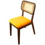 Orange Velvet Danish-Style Dining Chairs Elegant and Comfortable (Set of 2)