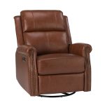 Kaietan Brown Genuine Leather Power Rocking Recliner 7 Kaietan Brown Genuine Leather Power Rocking Recliner